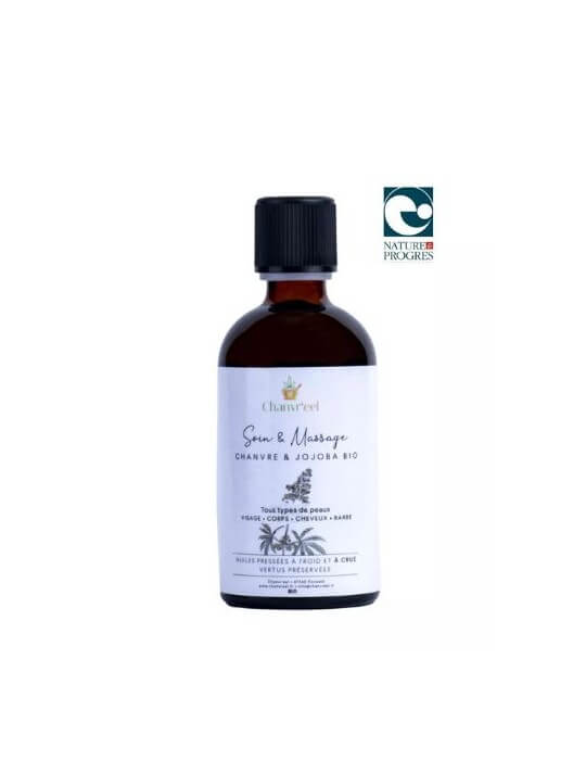 HUILE DE MASSAGE CHANVRE JOJOBA BIO