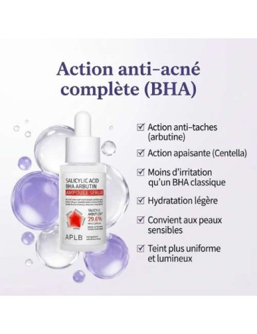 SERUM BHA ACIDE SALICYLIQUE ET ARBUTINE - Purifiant, Anti-Acné et Eclat (40ml) 2