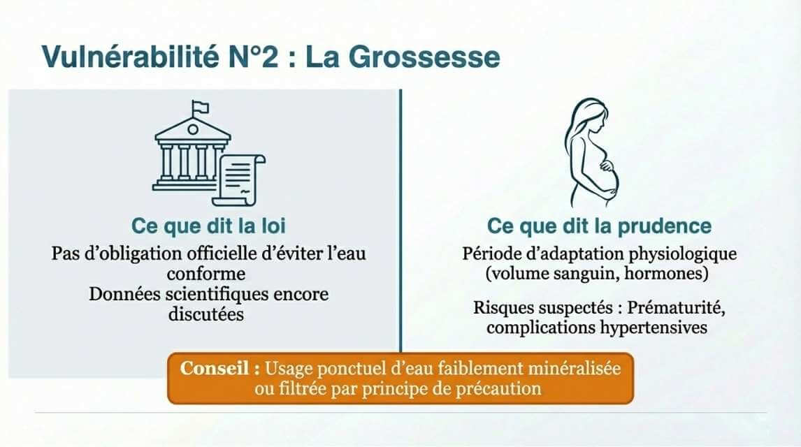 Eau potable : Vigilance pour la grossesse